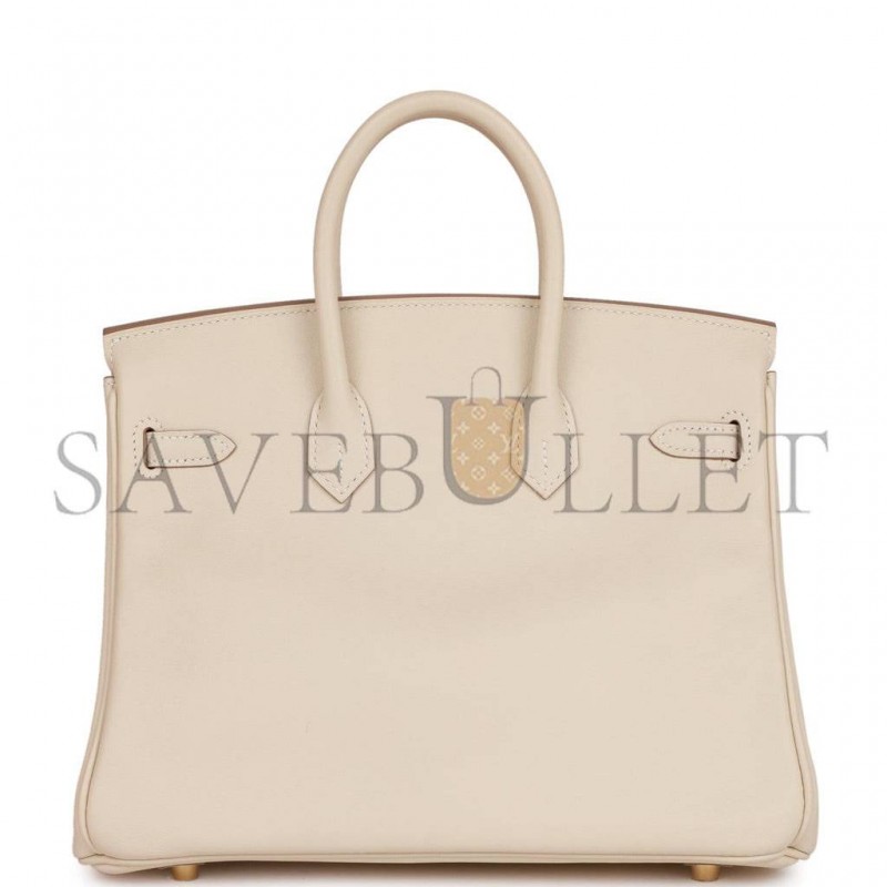 HERMES BIRKIN 25 CRAIE SWIFT GOLD HARDWARE HANDMADE (25cm)