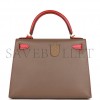 HERMES SPECIAL ORDER (HSS) KELLY SELLIER 28 ETOUPE AND ROUGE TOMATE EPSOM BRUSHED GOLD HARDWARE (28*22*10cm) HERMES SPECIAL ORDER (HSS) KELLY SELLIER 28 ETOUPE AND ROUGE TOMATE EPSOM BRUSHED GOLD HARDWARE (28*22*10cm)