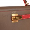 HERMES SPECIAL ORDER (HSS) KELLY SELLIER 28 ETOUPE AND ROUGE TOMATE EPSOM BRUSHED GOLD HARDWARE (28*22*10cm) HERMES SPECIAL ORDER (HSS) KELLY SELLIER 28 ETOUPE AND ROUGE TOMATE EPSOM BRUSHED GOLD HARDWARE (28*22*10cm)