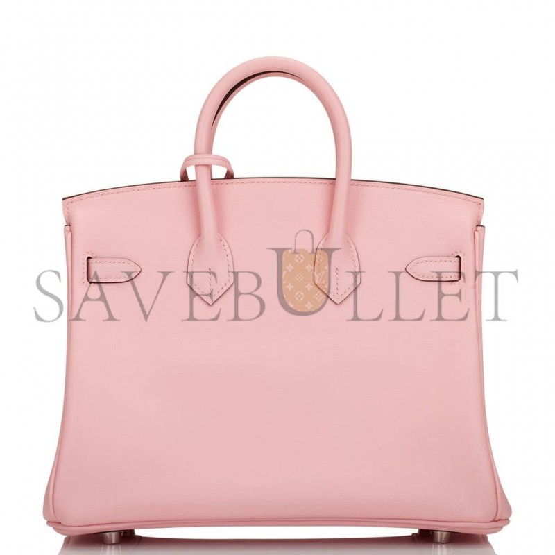 HERMES BIRKIN 25 ROSE SAKURA JONATHAN PALLADIUM HARDWARE HANDMADE (25cm)