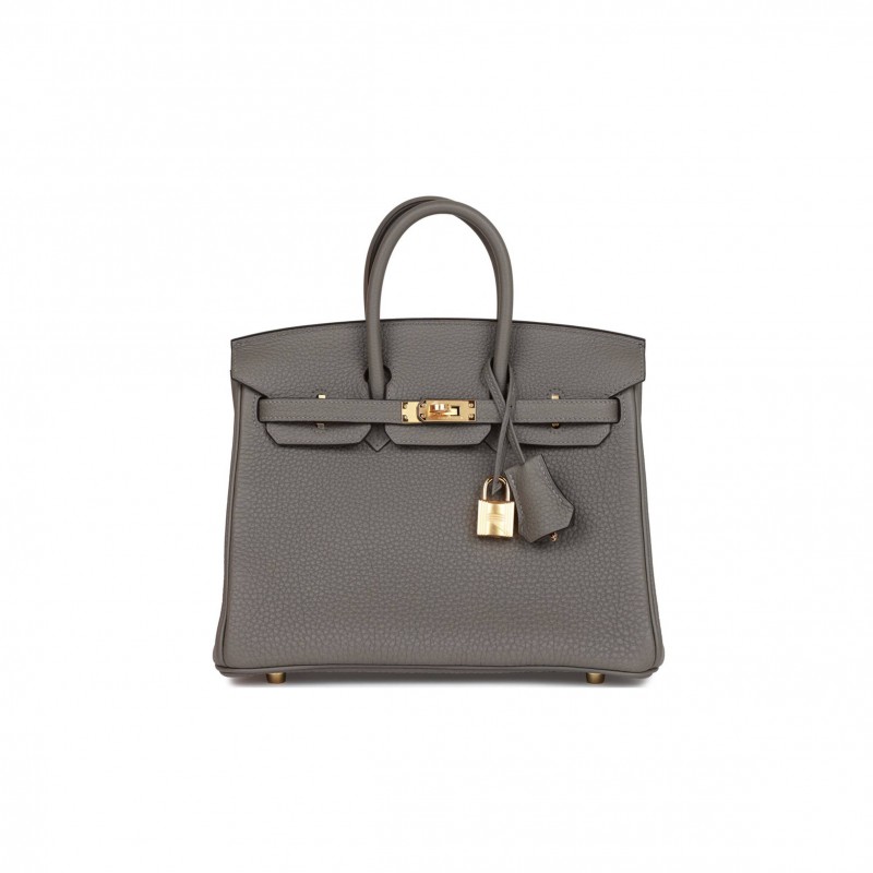 HERMES BIRKIN 25 GRIS MEYER TOGO GOLD HARDWARE HANDMADE (25cm) HERMES BIRKIN 25 GRIS MEYER TOGO GOLD HARDWARE HANDMADE (25cm)