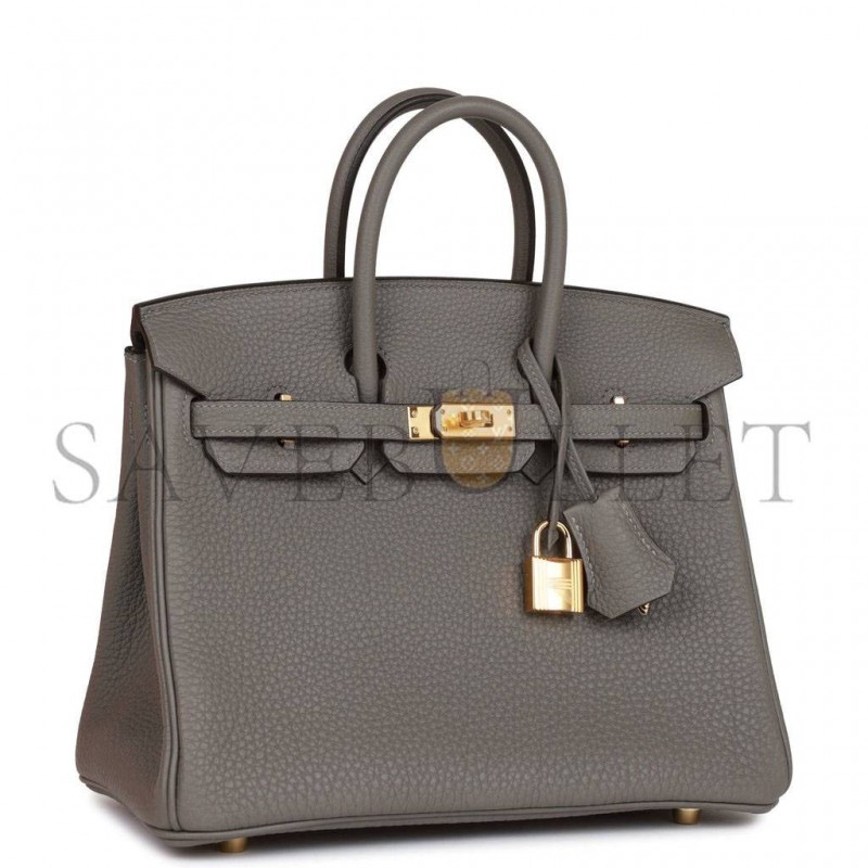 HERMES BIRKIN 25 GRIS MEYER TOGO GOLD HARDWARE HANDMADE (25cm) HERMES BIRKIN 25 GRIS MEYER TOGO GOLD HARDWARE HANDMADE (25cm)