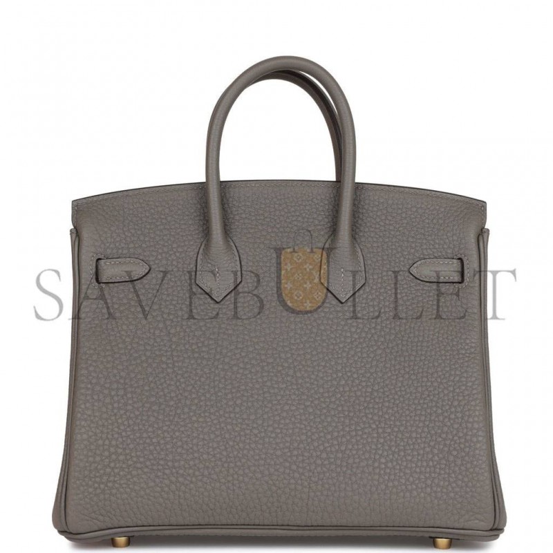 HERMES BIRKIN 25 GRIS MEYER TOGO GOLD HARDWARE HANDMADE (25cm) HERMES BIRKIN 25 GRIS MEYER TOGO GOLD HARDWARE HANDMADE (25cm)