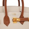 HERMES SPECIAL ORDER (HSS) BIRKIN 25 CRAIE AND GOLD TOGO BRUSHED GOLD HARDWARE HANDMADE (25cm)