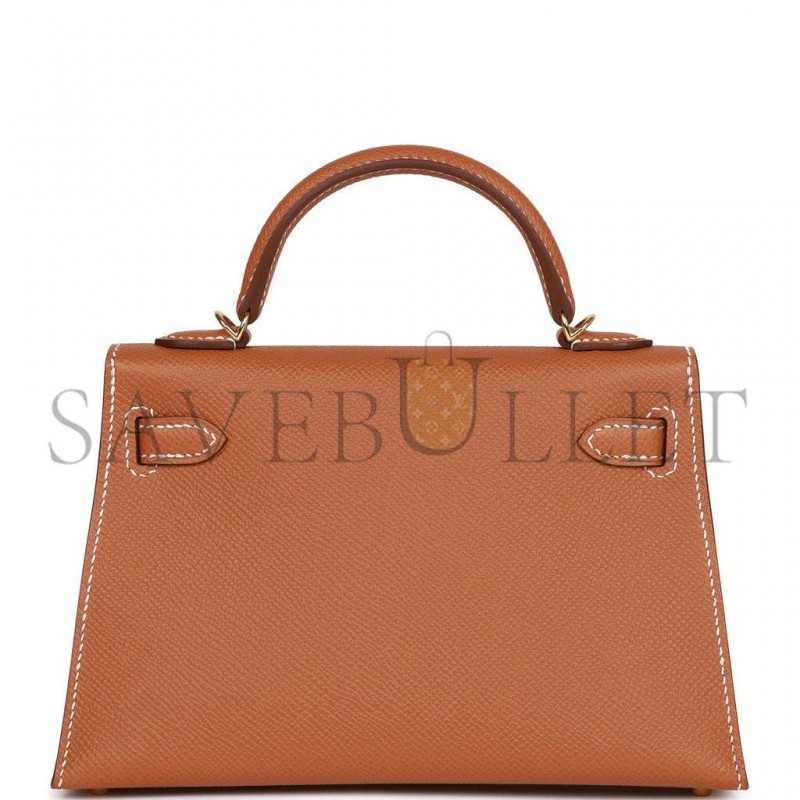 HERMES MINI KELLY SELLIER 20 GOLD EPSOM GOLD HARDWARE 39848783642718(19*12*5.5cm) HERMES MINI KELLY SELLIER 20 GOLD EPSOM GOLD HARDWARE 39848783642718(19*12*5.5cm)