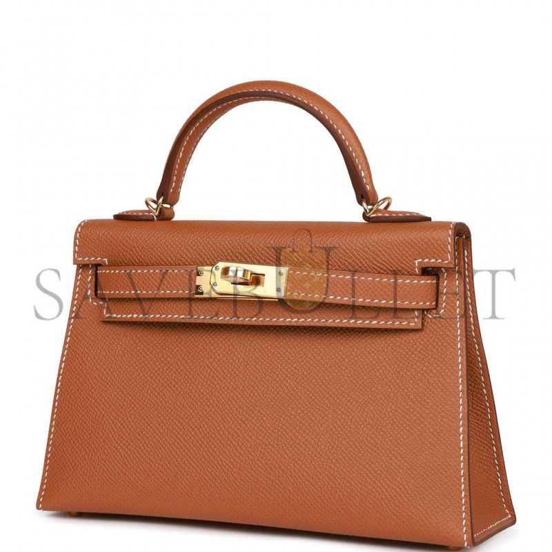 HERMES MINI KELLY SELLIER 20 GOLD EPSOM GOLD HARDWARE 39848783642718(19*12*5.5cm) HERMES MINI KELLY SELLIER 20 GOLD EPSOM GOLD HARDWARE 39848783642718(19*12*5.5cm)