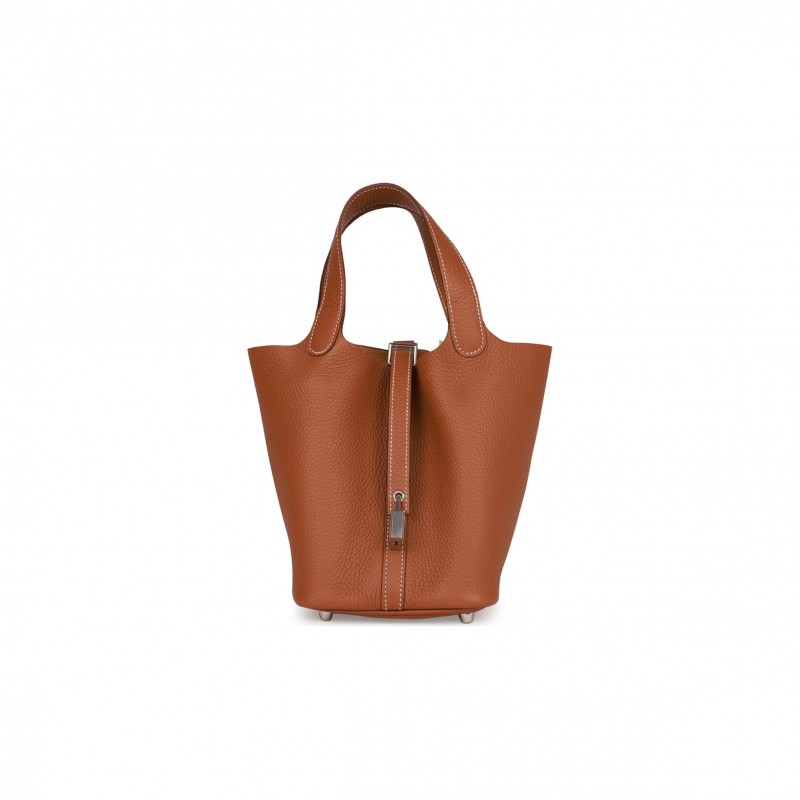 HERMES PICOTIN LOCK 18 GOLD CLEMENCE PALLADIUM HARDWARE (18*13*18cm) HERMES PICOTIN LOCK 18 GOLD CLEMENCE PALLADIUM HARDWARE (18*13*18cm)