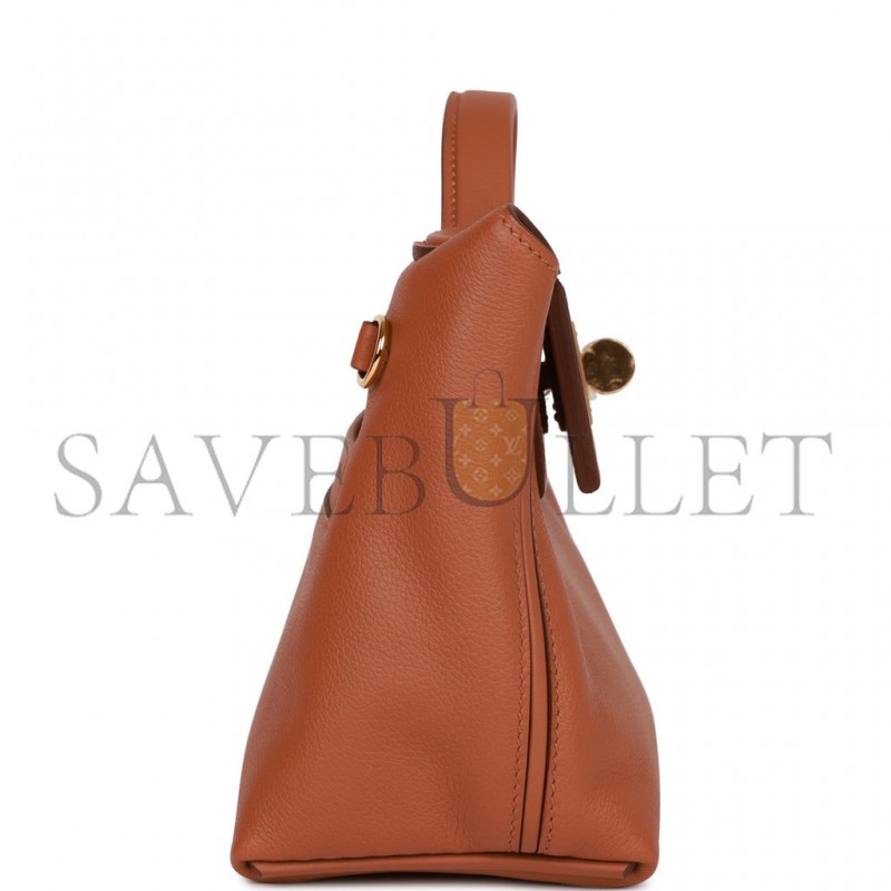 HERMES MINI 2424 BAG GOLD EVERCOLOR AND SWIFT GOLD HARDWARE (23*16*11cm) HERMES MINI 2424 BAG GOLD EVERCOLOR AND SWIFT GOLD HARDWARE (23*16*11cm)