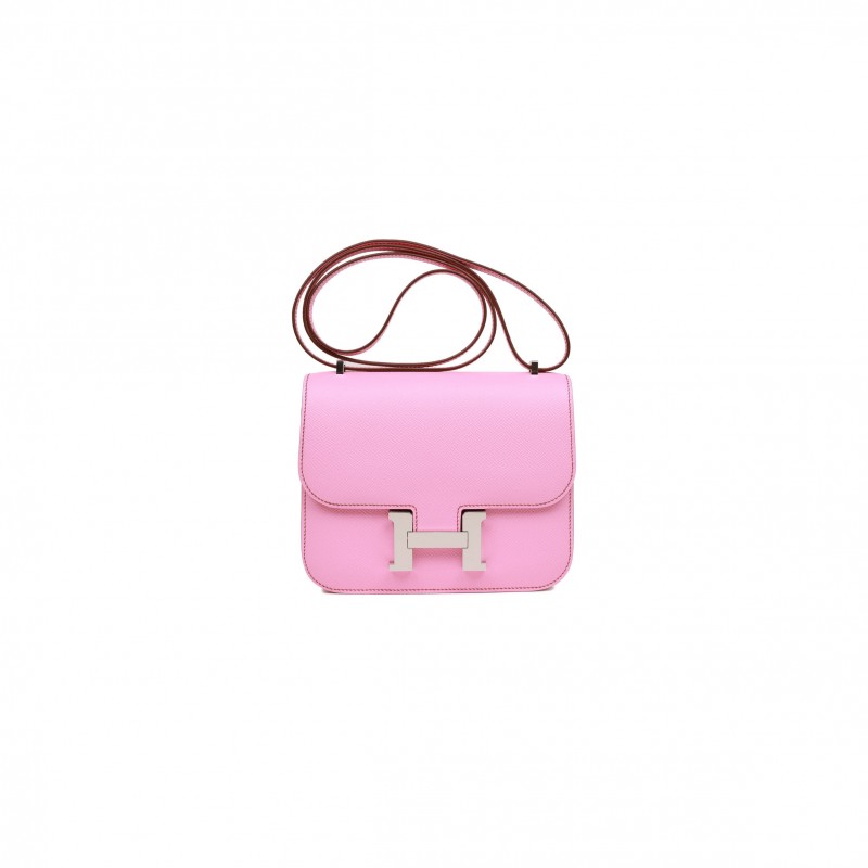 HERMES CONSTANCE 18 BUBBLEGUM EPSOM PALLADIUM HARDWARE (18cm) HERMES CONSTANCE 18 BUBBLEGUM EPSOM PALLADIUM HARDWARE (18cm)