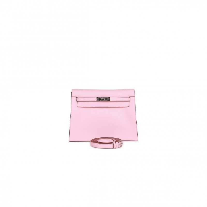 HERMES KELLY DANSE ROSE SAKURA SWIFT PALLADIUM HARDWARE (22*16*7cm) HERMES KELLY DANSE ROSE SAKURA SWIFT PALLADIUM HARDWARE (22*16*7cm)