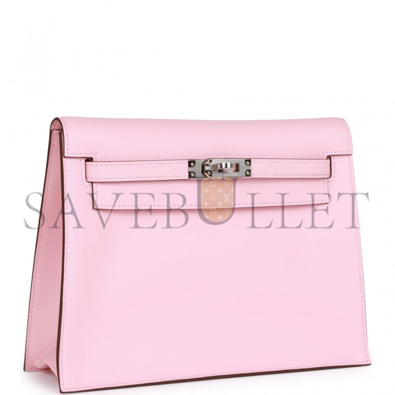 HERMES KELLY DANSE ROSE SAKURA SWIFT PALLADIUM HARDWARE (22*16*7cm) HERMES KELLY DANSE ROSE SAKURA SWIFT PALLADIUM HARDWARE (22*16*7cm)