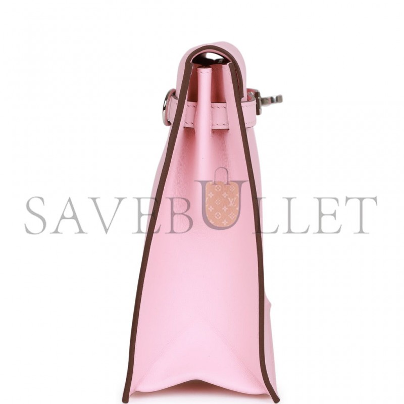 HERMES KELLY DANSE ROSE SAKURA SWIFT PALLADIUM HARDWARE (22*16*7cm) HERMES KELLY DANSE ROSE SAKURA SWIFT PALLADIUM HARDWARE (22*16*7cm)