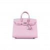 HERMES BIRKIN SELLIER 25 MAUVE SYLVESTRE EPSOM PALLADIUM HARDWARE HANDMADE (25cm) HERMES BIRKIN SELLIER 25 MAUVE SYLVESTRE EPSOM PALLADIUM HARDWARE HANDMADE (25cm)