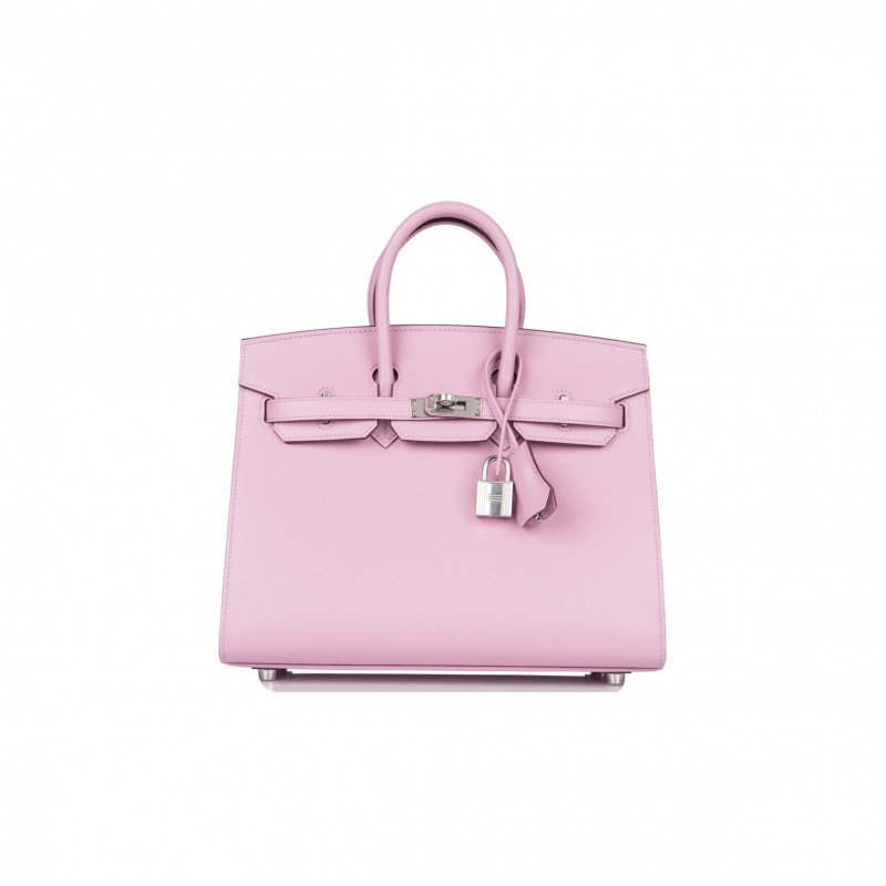 HERMES BIRKIN SELLIER 25 MAUVE SYLVESTRE EPSOM PALLADIUM HARDWARE HANDMADE (25cm) HERMES BIRKIN SELLIER 25 MAUVE SYLVESTRE EPSOM PALLADIUM HARDWARE HANDMADE (25cm)