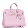 HERMES BIRKIN SELLIER 25 MAUVE SYLVESTRE EPSOM PALLADIUM HARDWARE HANDMADE (25cm) HERMES BIRKIN SELLIER 25 MAUVE SYLVESTRE EPSOM PALLADIUM HARDWARE HANDMADE (25cm)