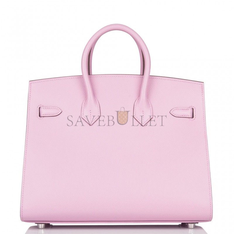 HERMES BIRKIN SELLIER 25 MAUVE SYLVESTRE EPSOM PALLADIUM HARDWARE HANDMADE (25cm) HERMES BIRKIN SELLIER 25 MAUVE SYLVESTRE EPSOM PALLADIUM HARDWARE HANDMADE (25cm)