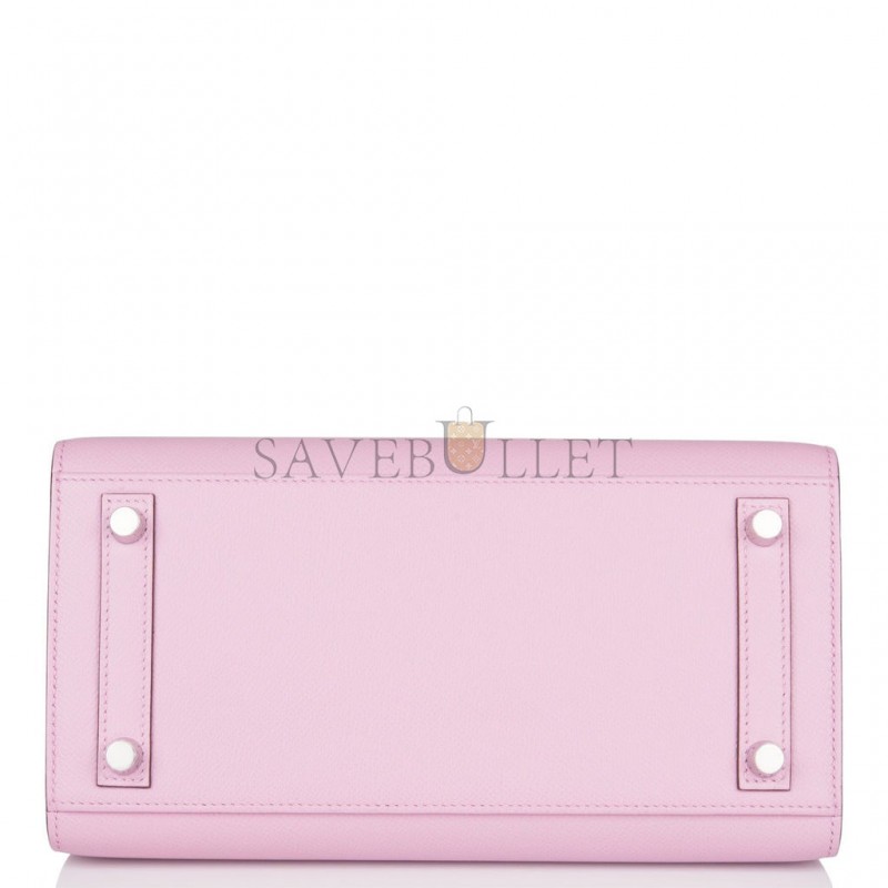 HERMES BIRKIN SELLIER 25 MAUVE SYLVESTRE EPSOM PALLADIUM HARDWARE HANDMADE (25cm) HERMES BIRKIN SELLIER 25 MAUVE SYLVESTRE EPSOM PALLADIUM HARDWARE HANDMADE (25cm)
