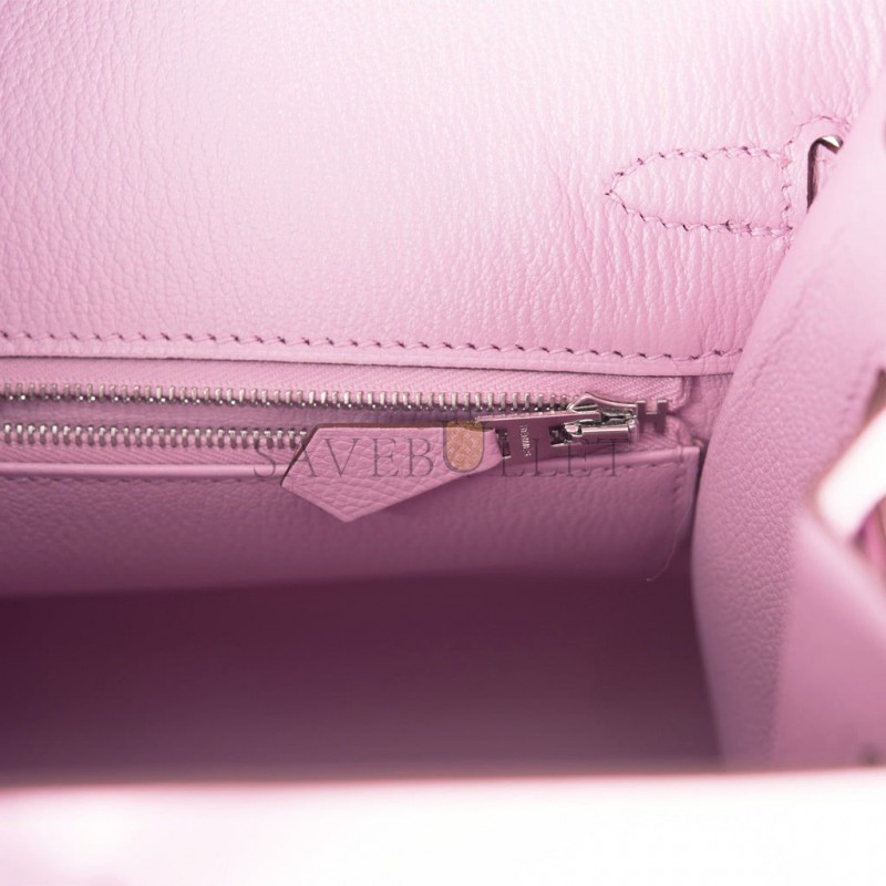 HERMES BIRKIN SELLIER 25 MAUVE SYLVESTRE EPSOM PALLADIUM HARDWARE HANDMADE (25cm) HERMES BIRKIN SELLIER 25 MAUVE SYLVESTRE EPSOM PALLADIUM HARDWARE HANDMADE (25cm)