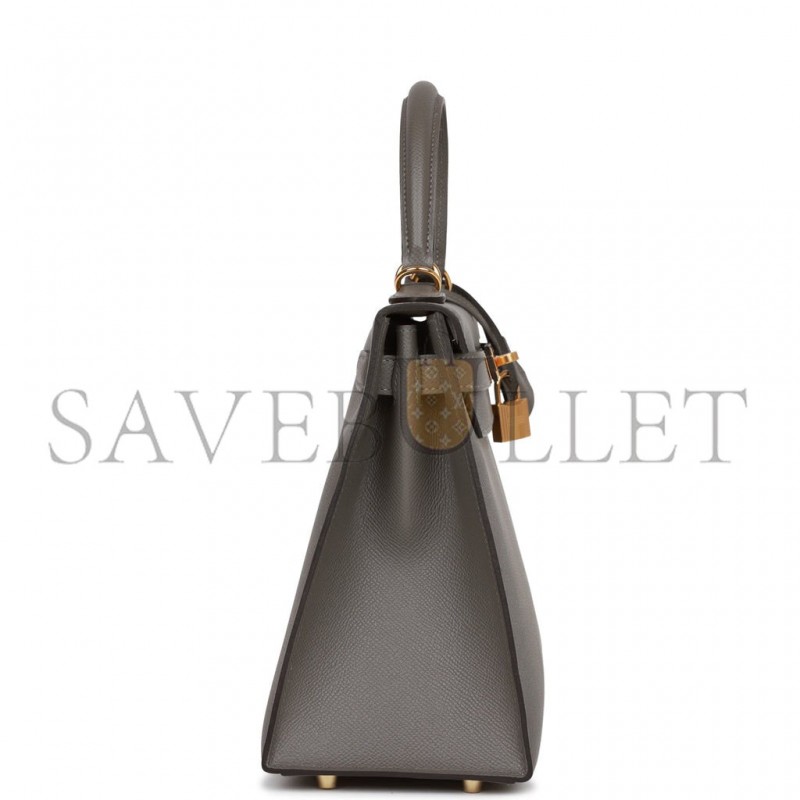 HERMES KELLY SELLIER 28 GRIS MEYER EPSOM GOLD HARDWARE (28*22*10cm) HERMES KELLY SELLIER 28 GRIS MEYER EPSOM GOLD HARDWARE (28*22*10cm)