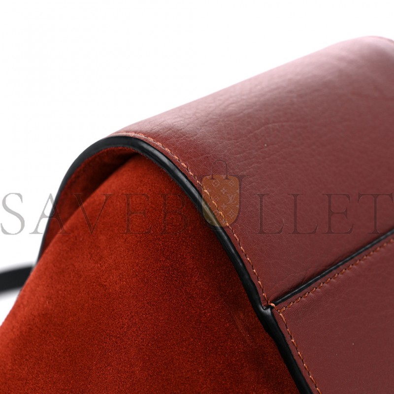 LOEWE CALFSKIN SUEDE HAMMOCK SHOULDER BAG RED (30*25*13.5cm)