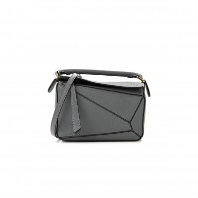 LOEWE CALFSKIN MINI BAG ASPHALT GREY (18*12.5*8cm)