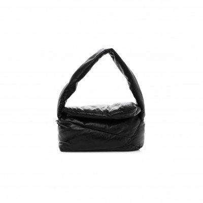 LOEWE SHINY NAPPA PUFFER PUZZLE HOBO BLACK (28*13*10cm)