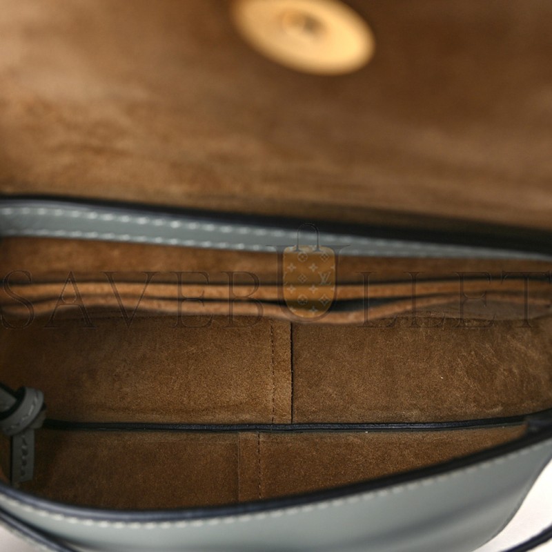 LOEWE CALFSKIN MINI GATE DUAL BAG ASH GREY (24*18*11cm) LOEWE CALFSKIN MINI GATE DUAL BAG ASH GREY (24*18*11cm)