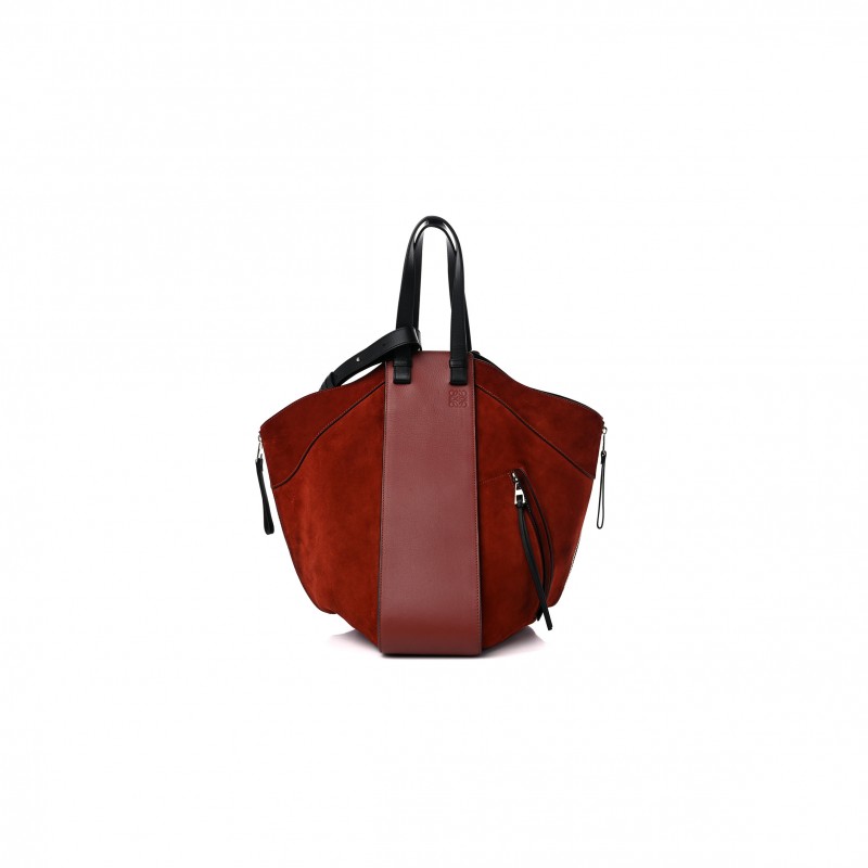 LOEWE CALFSKIN SUEDE HAMMOCK SHOULDER BAG RED (30*25*13.5cm)