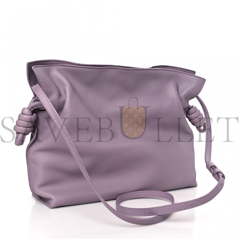 LOEWE NAPPA FLAMENCO KNOT CLUTCH PALE AUBERGINE GLAZE (22*18*7cm)