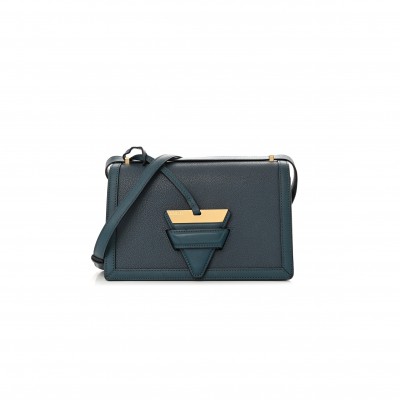 LOEWE GRAINED CALFSKIN MEDIUM BARCELONA SHOULDER BAG INDIGO (23*15*8cm)