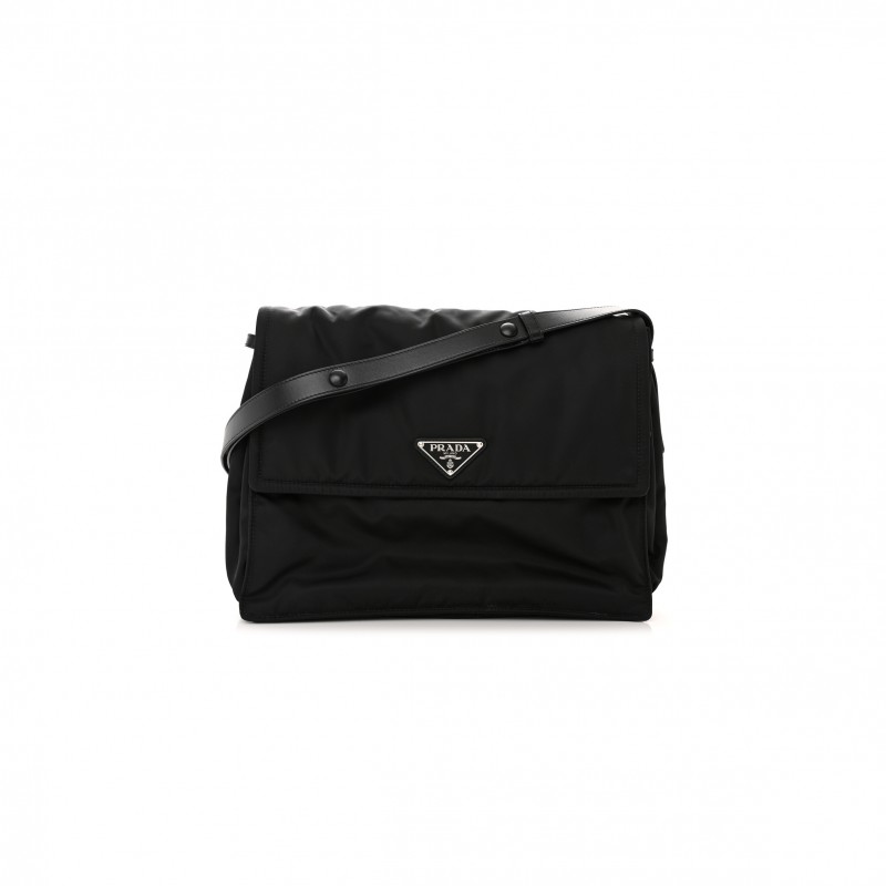 PRADA RE-NYLON SMALL PADDED SHOULDER BAG BLACK (36*29*15cm) PRADA RE-NYLON SMALL PADDED SHOULDER BAG BLACK (36*29*15cm)