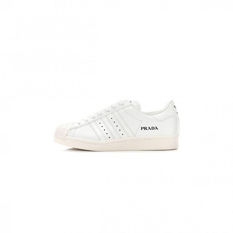 PRADA X ADIDAS CALFSKIN MENS SUPERSTAR 450 LOW TOP SNEAKERS 8 WHITE PRADA X ADIDAS CALFSKIN MENS SUPERSTAR 450 LOW TOP SNEAKERS 8 WHITE