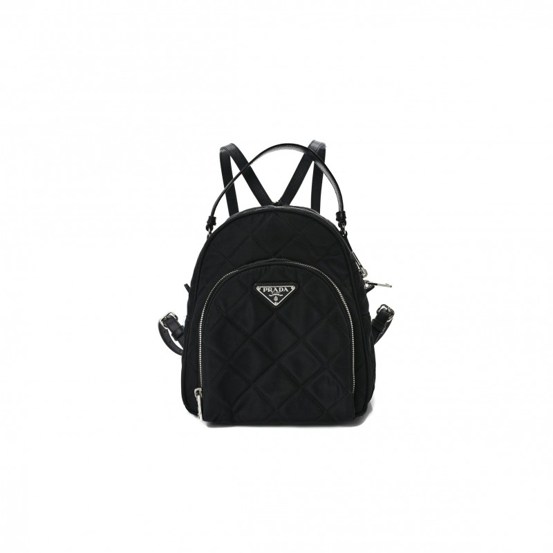 PRADA NYLON TESSUTO IMPUNTU QUILTED BACKPACK BLACK (23*23*11cm) PRADA NYLON TESSUTO IMPUNTU QUILTED BACKPACK BLACK (23*23*11cm)