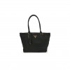 PRADA TESSUTO NYLON SOFT CALF SHOPPING TOTE BLACK (30*25*15cm)