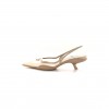 PRADA MESH NAPPA TRIANGLE LOGO POINTED TOE 45MM SLINGBACK PUMPS 38.5 DESERTO