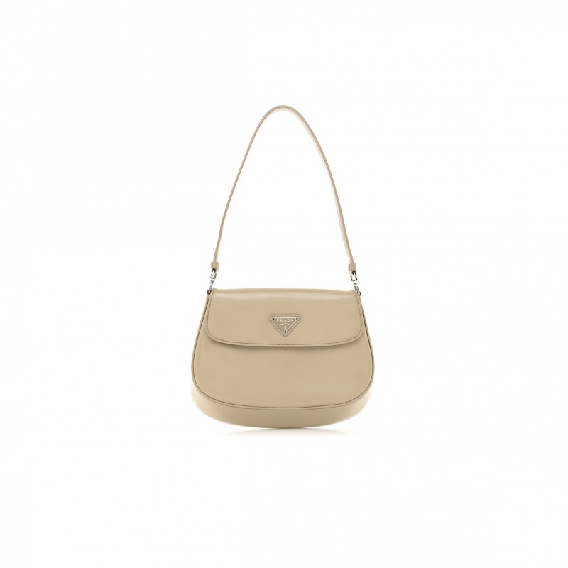 PRADA SPAZZOLATO CLEO FLAP SHOULDER BAG DESERTO (17*15*3cm) PRADA SPAZZOLATO CLEO FLAP SHOULDER BAG DESERTO (17*15*3cm)