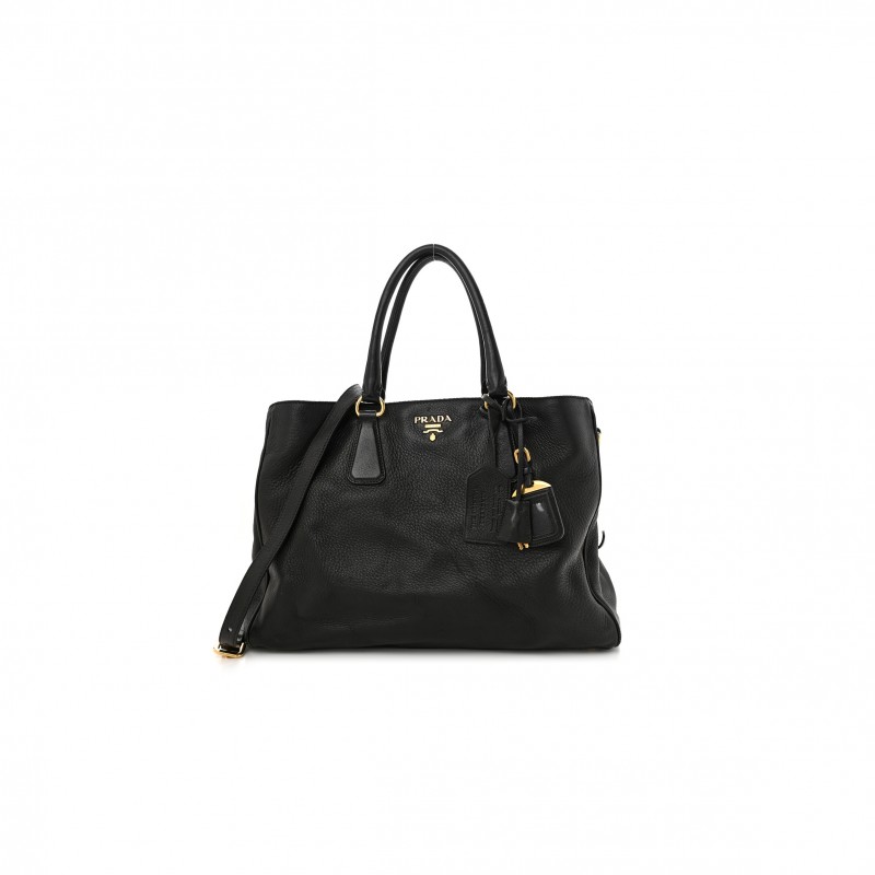 PRADA VITELLO DAINO TOTE BLACK (39*28*17cm)