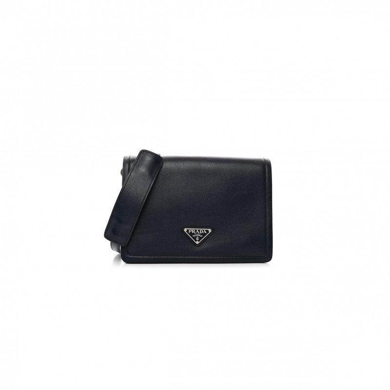 PRADA GLACE CALF SHOULDER BAG BALTICO (23*16*10cm)