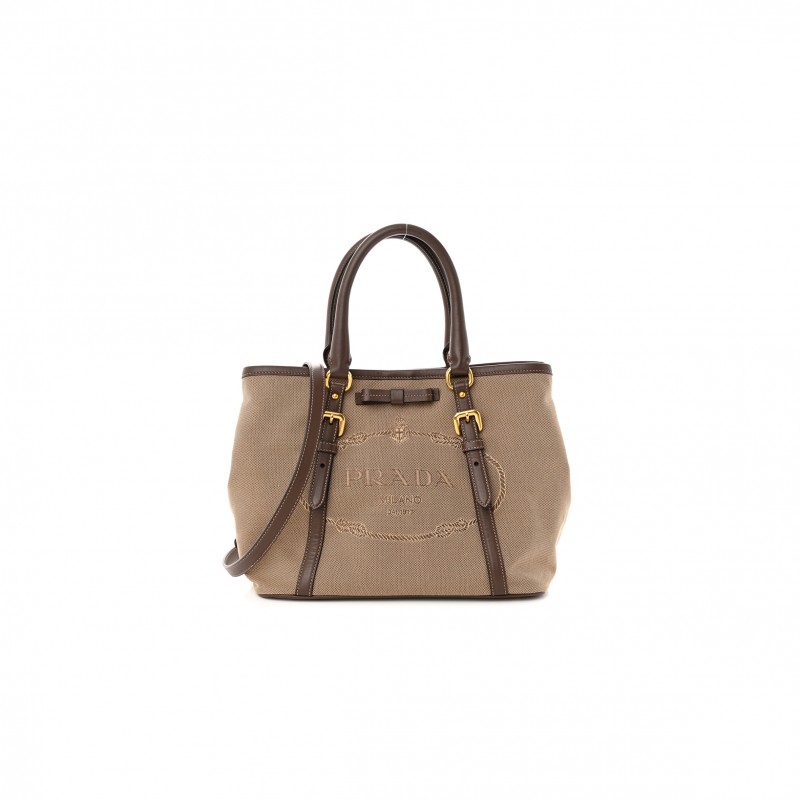 PRADA JACQUARD LOGO TOTE CORDA BRUCIATO (33*23*16cm) PRADA JACQUARD LOGO TOTE CORDA BRUCIATO (33*23*16cm)