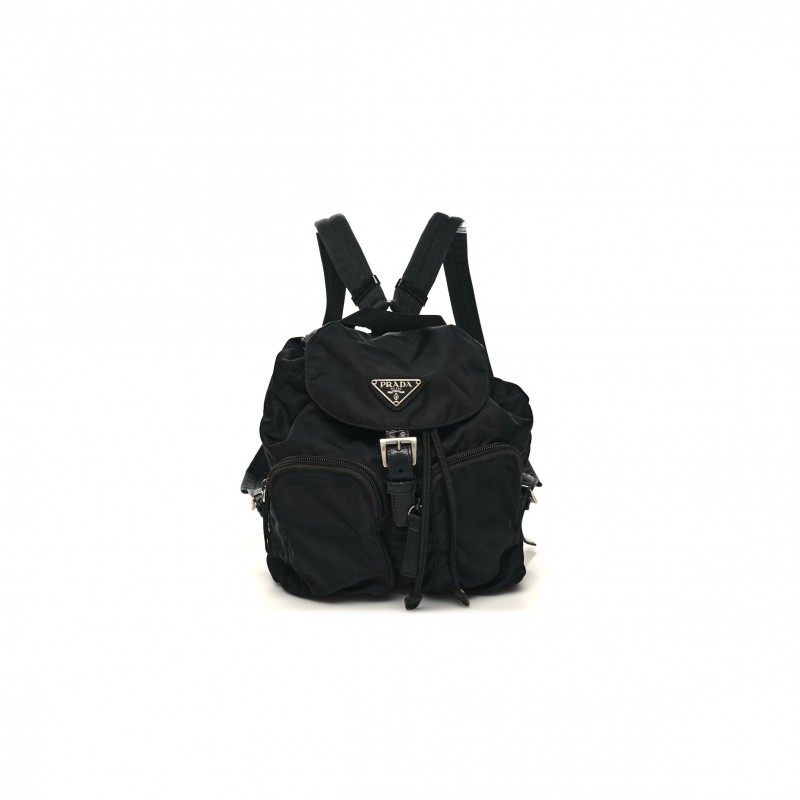  PRADA NYLON VELA SMALL BACKPACK BLACK (25*24*12cm)