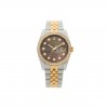 ROLEX STAINLESS STEEL 18K YELLOW GOLD DIAMOND BLACK MOTHER OF PEARL 36MM OYSTER PERPETUAL DATEJUST WATCH 116243