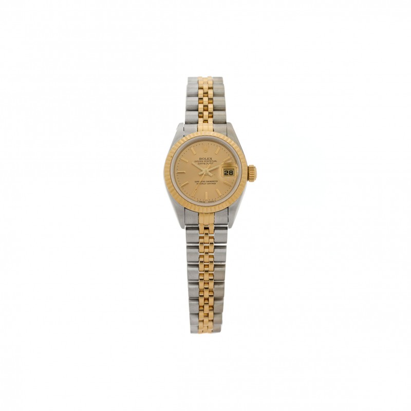 ROLEX STAINLESS STEEL 18K YELLOW GOLD 26MM OYSTER PERPETUAL DATEJUST WATCH CHAMPAGNE 69173 ROLEX STAINLESS STEEL 18K YELLOW GOLD 26MM OYSTER PERPETUAL DATEJUST WATCH CHAMPAGNE 69173