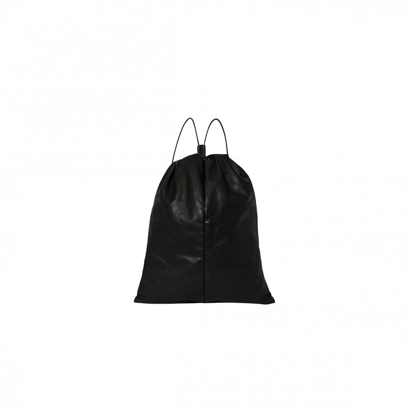 THE ROW PUFFY BACKPACK IN LEATHER BLACK W1604L114BLPL (47*28*8cm)