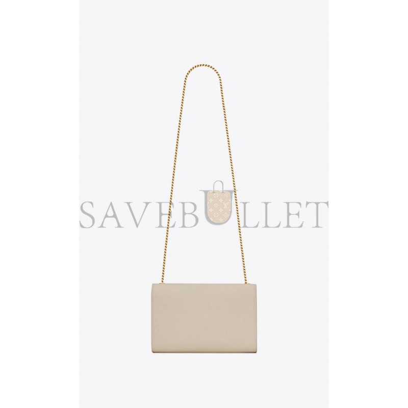 YSL KATE MEDIUM CHAIN BAG IN GRAIN DE POUDRE EMBOSSED LEATHER 364021BOW0J9207 (24*14.5*5.5cm)