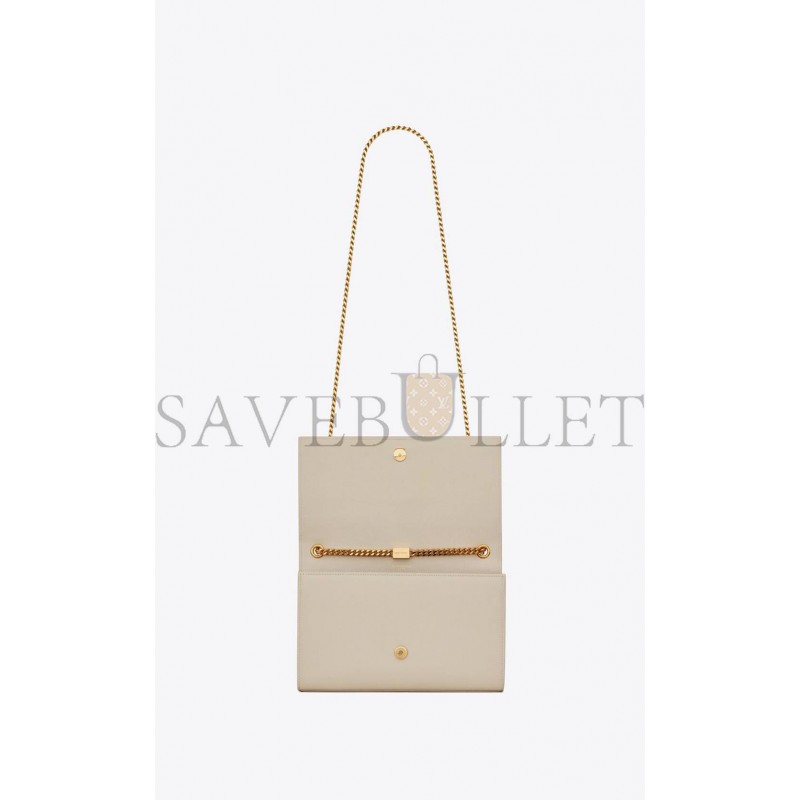 YSL KATE MEDIUM CHAIN BAG IN GRAIN DE POUDRE EMBOSSED LEATHER 364021BOW0J9207 (24*14.5*5.5cm)