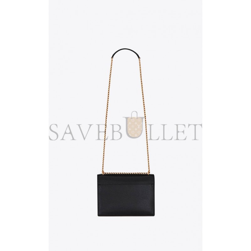 YSL SUNSET MEDIUM CHAIN BAG IN COATED BARK LEATHER 442906H3Z0W1000 (22*16*6.5cm)