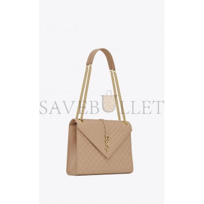 YSL ENVELOPE LARGE BAG IN MIX MATELASS&EACUTE; GRAIN DE POUDRE EMBOSSED LEATHER 600166BOW912721 (31*22*7.5cm)