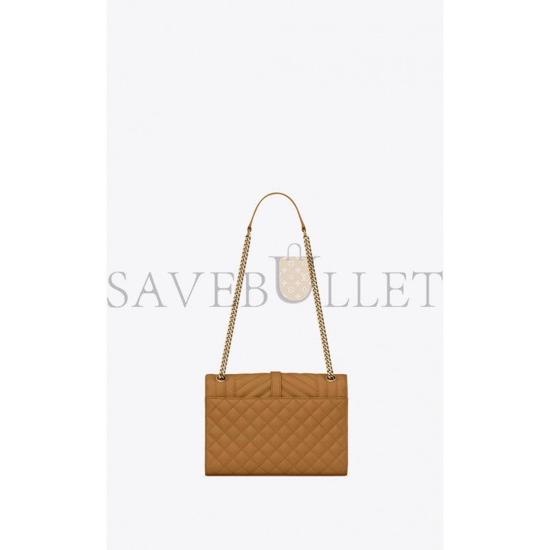 YSL ENVELOPE MEDIUM CHAIN BAG IN MIX MATELASS&EACUTE; GRAIN DE POUDRE EMBOSSED LEATHER 600185BOW912516 (24*17.5*6cm)