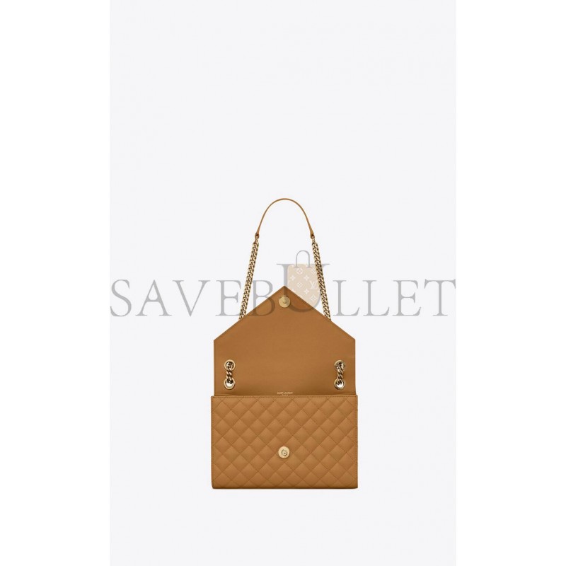 YSL ENVELOPE MEDIUM CHAIN BAG IN MIX MATELASS&EACUTE; GRAIN DE POUDRE EMBOSSED LEATHER 600185BOW912516 (24*17.5*6cm)