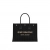 YSL RIVE GAUCHE SMALL TOTE BAG IN RAFFIA AND LEATHER 6174812M21E1050 (39*31*18cm)